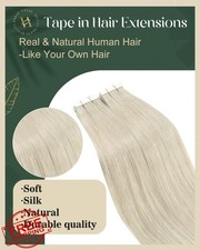 Ugeat Platinum Blonde Tape in Hair Extensions 14" 20Pcs 40G Seamless