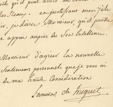Admiral Laurent Truguet Autograph Letter to Rebus Le Rhoellerie Ink Paper Sign
