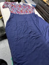 ON SALE Women SZ 20 Blue Red White Geometric Round Neck Short Sleeve Maxi Dress