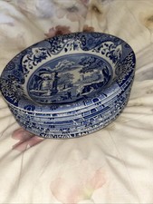 SPODE ITALIAN BLUE Set Of 8 Soup:Pasta Bowls. 8 In Diameter.