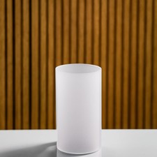 Hurricane Candle Holder Sleeve, W: 3", Ht: 6", Frosted Glass Cylinder Open Bo...