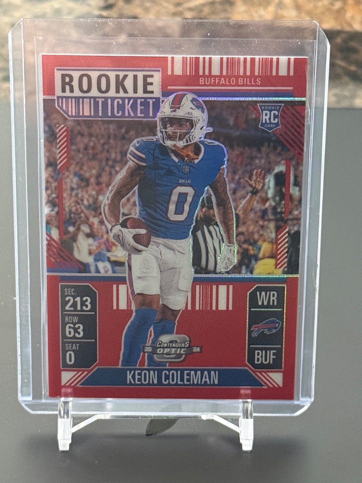 2024 Panini Contenders Optic - Rookie Ticket Keon Coleman #81 Red Prizm /199 RC
