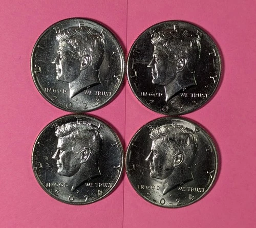 2023 & 2024  P & D - Kennedy Halves - 1 Each - Lot of Four - Uncirculated Gems