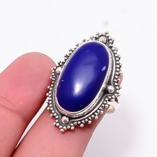 Lapis Lazuli Sterling Silver Bold Oval Statement Ring S.7.5 R125420