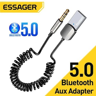 Essager EB01 Bluetooth 5.0 AUX Adapter Wireless Auto Empfänger USB auf 3,5mm & Mikrofon