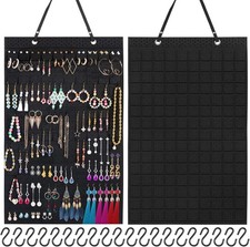 Caffox Hanging Earring Holder, Large Organizer with 20Pcs Extra Black