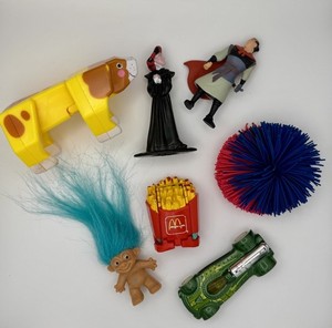 Lot 7 Vintage Toys McDonalds Disney Koosh Troll Hot Wheels Collectible 80s/90s