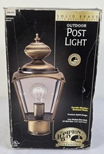 HAMPTON BAY EXTERIOR POST LANTERN LIGHT CLEAR BEVELED GLASS SOLID BRASS