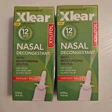 XLEAR 12-Hour Decongestant with moisturizing Xylitol 0.5oz X2 Exp 2028+