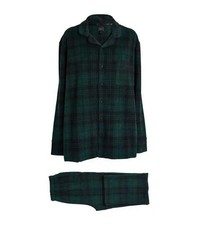 Skims Plaid Dark Green Pajama Set Womens Size L 100 Cotton Cozy Sleepwear Kim K