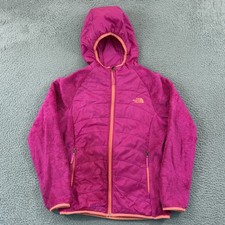 The North Face Oso Animagi Jacket Girls XL 18 Pink Quilted Hoodie Fleece Outdoor