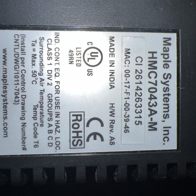 Slightly used Maple Systems HMC7043A-M with MAPware-7000 software. 