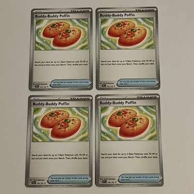 4x Buddy-Buddy Poffin 144/162 101 131 Temporal Forces Pokemon TCG Playset MINT