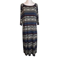 Monroe & Main Dress Womens Size L Blue Red Black Soft Stretchy Knit Sheath Y2K