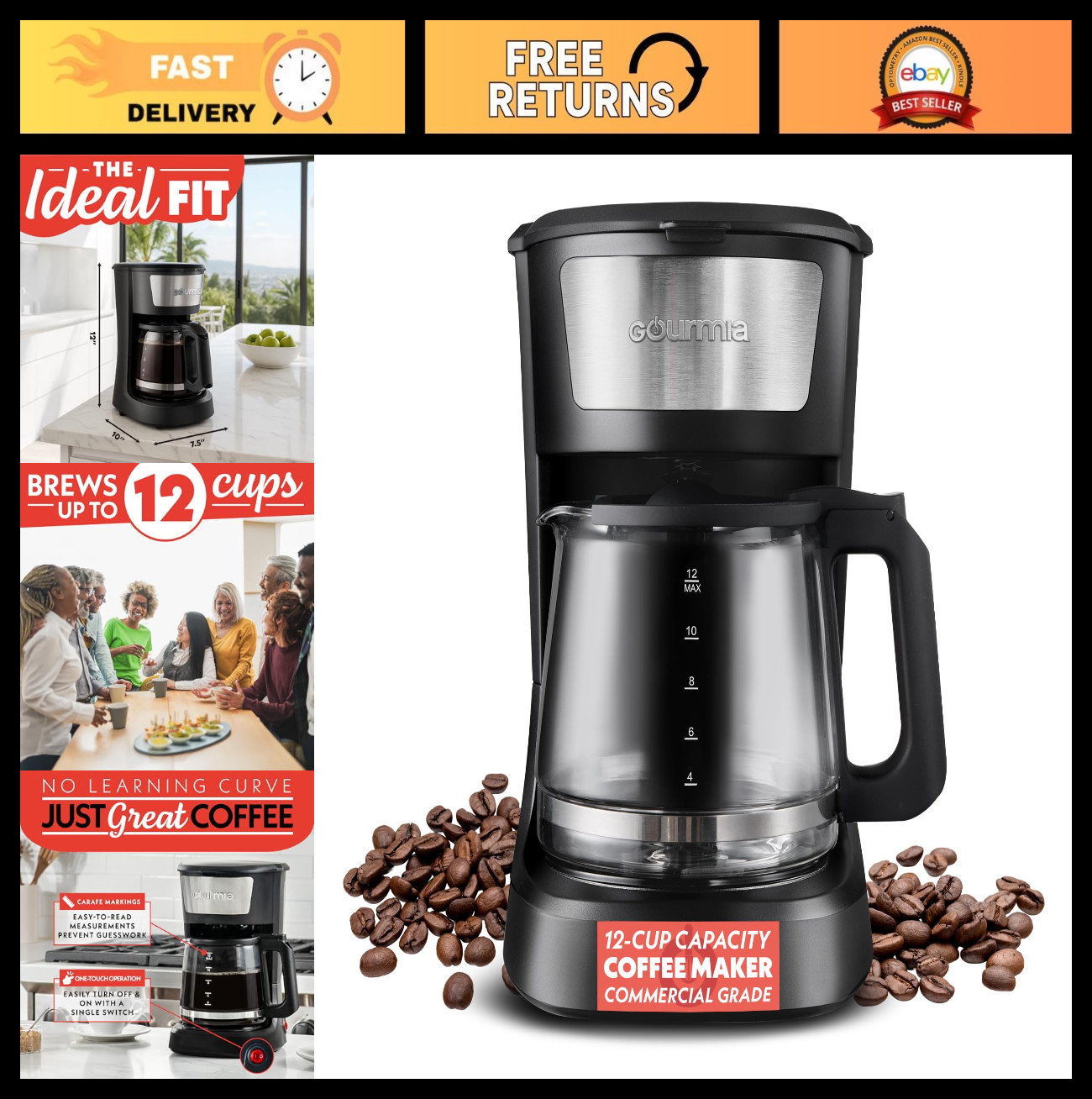 - Pause & Serve, Auto Keep Warm, Compact Design, S