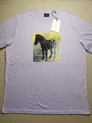PS by Paul Smith Herren T-Shirt Gr. XL Zebra Square Reg Fit (NEU) Lila S.Arm