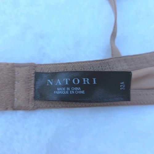Reggiseno Natori 32A bordo pizzo contorno liscio ferretto pizzo Demi 733037 beige usato in ottime condizioni - Foto 3 di 6