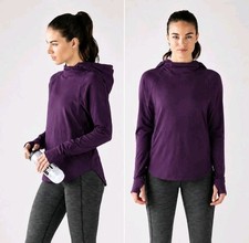 Lululemon Pick Up The Pace Long Sleeve Cowl Neck Hoodie Purple Women's Sz 12
