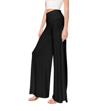 Women Stretchy Wide Leg Palazzo Lounge Pants Casual Comfy High Waist Trouser