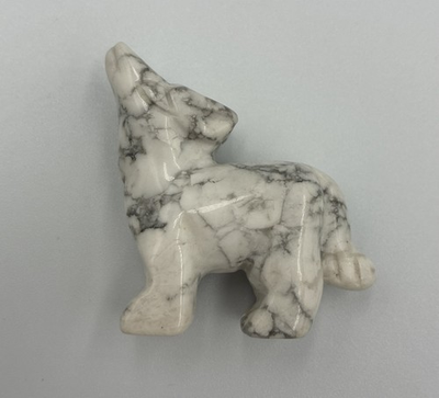 #ad #ad Howlite Howling Wolf 2quot; Stunning White Crystal Carved Handcrafted Silky Polish $16.83