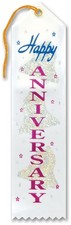 Happy Anniversary Award Ribbon of Size 2" x 8" - Beistle