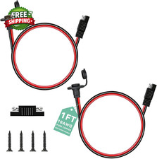 2 Pcs 1FT SAE Connector 10AWG SAE Power Socket Sidewall Port Waterproof