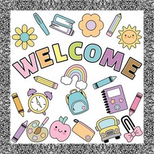 63 Pcs Composition Notebook Bulletin Board Set Welcome Back to School Classro...