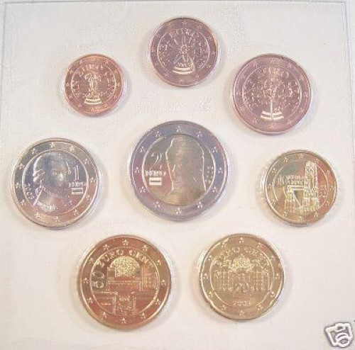 Oostenrijk 2025 de volledige zet van 1ct tot 2 euro UNC uit de rollen !! - Afbeelding 1 van 1