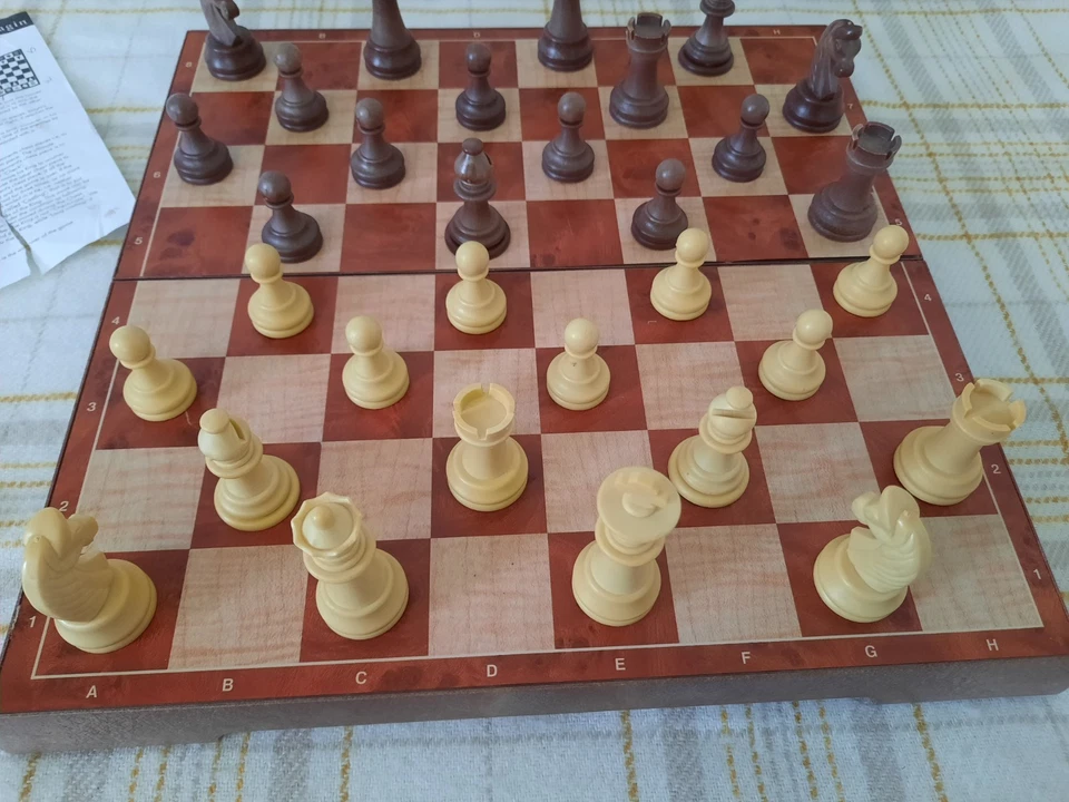 Magnetic Chess & Checkers / Draughts Folding Travel Game Set - Image 2 of 4