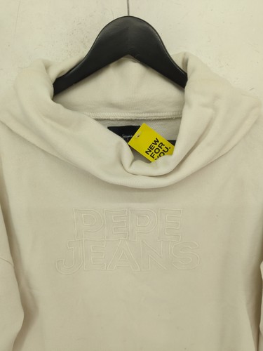 Pepe Jeans Felpa Donna con Cappuccio S Panna 100% Cotone Pullover - Foto 3 di 7