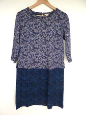 WHITE STUFF navy blue white red FLORAL CONTRAST dress Size 10