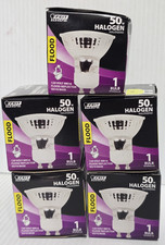 5 x Feit GU10 Base 50w FLOOD Light Bulb 120v MR16, 2000 Hours Bulbs - NEW