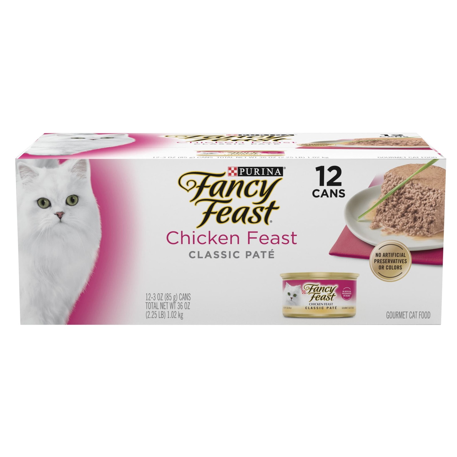 Feast Classic Chicken Pate Wet Kitten Food 3 oz Cans 12 Pack