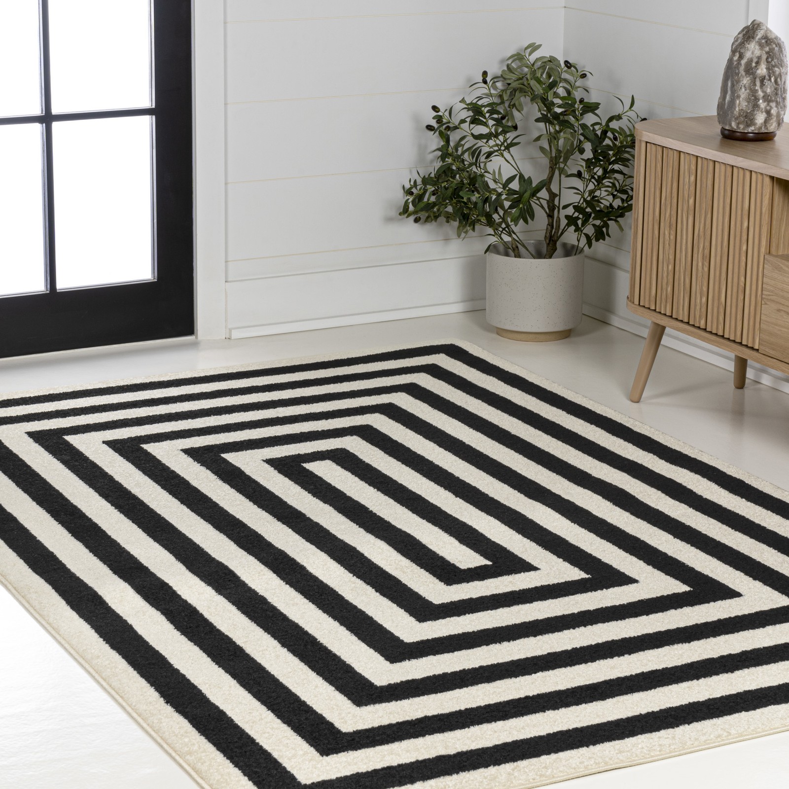 JONATHAN Y Lighting MOH211-3 Moroccan Hype 3' x 5' Border and - Off White thumbnail 4