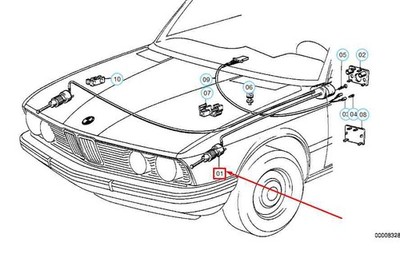 BMW 5 E28 Scheinwerfer vertikaler AIM -Steuerelement 63121386148 1386148 NEUE EU