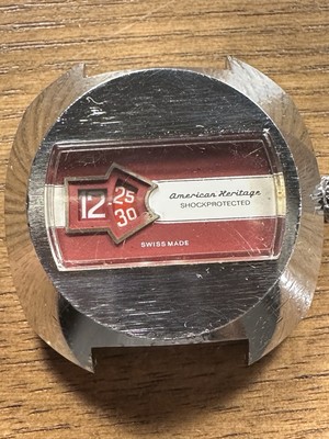VERY NICE 1960-70'S SWISS HERITAGE DIGITAL JUMP HOUR MANUAL WATCH Keeping Time!