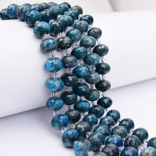 18mm Natural Blue Apatite Faceted Abacus Cutting Nugget Loose Beads 15'' Strand