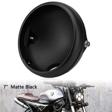 Universal Motorcycle 7 Round Headlight Headlamp Housing Bucket Matte Black Universal Motorcycle 7 Round Headlight Headlamp Housing Bucket Matte Black