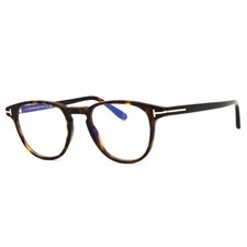 Tom Ford Men's Eyeglasses Dark Havana Acetate Round Full Rim Frame FT5899-B 052