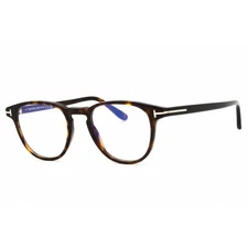 Tom Ford Men's Eyeglasses Dark Havana Acetate Round Full Rim Frame FT5899-B 052