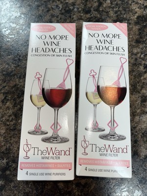 PureWine The Wand Silver Polypropylene Wine Filter 2 Boxes