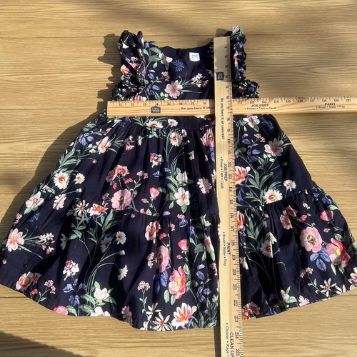 baby GAP Cotton Floral Short Sleeve Navy Dress Sz 5 Years - Picture 7 of 7