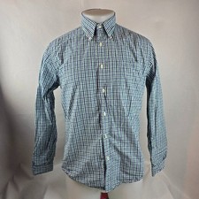 Brooks Brothers Shirt Mens Medium Blue Button Down Gingham Plaid Casual Preppy