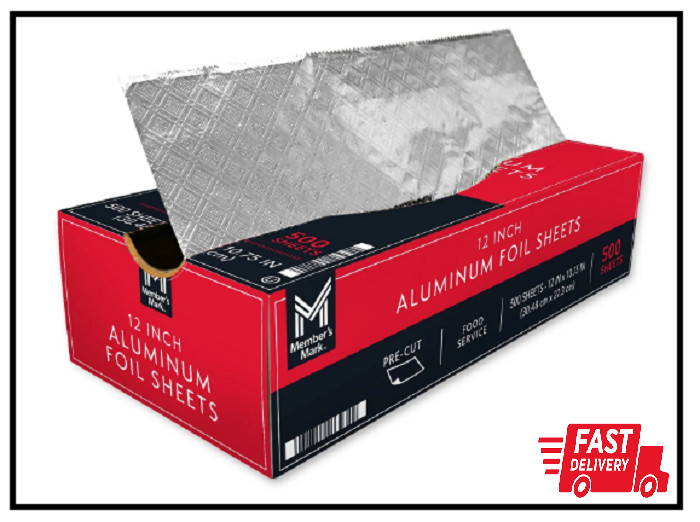 Member's Mark Aluminum Foil Sheets - 12" x 10.75", 500 Sheets - FAST SHIP!!