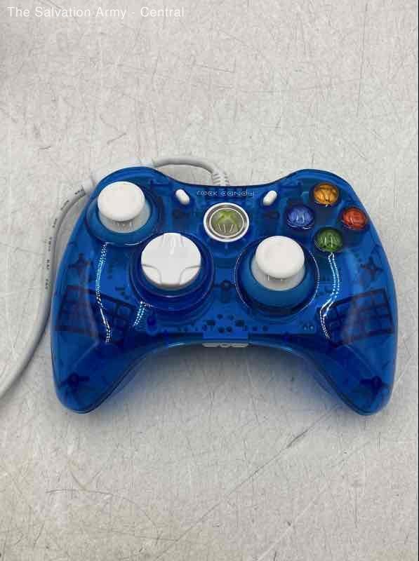 PDP Blue Transparent Rock Candy Wired Gaming Controller For Xbox 360