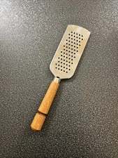 Vintage Bonny Stainless Steel Grater / Zester Wood Handle Made in USA 10"
