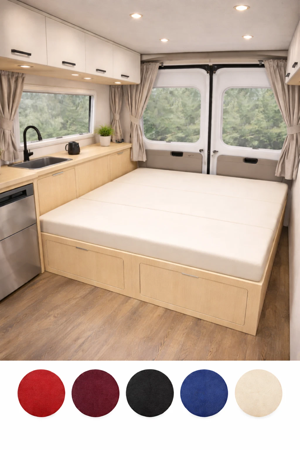 Cut To Size Cushion Mattress For Camper Van - Motorhome - Sofa's With Cover