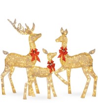 3pc LED Christmas Deer Set Outdoor Holiday Reindeer Yard Decor Lighted Display