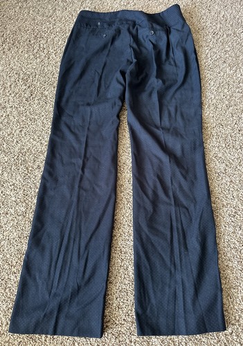 Elle Womens Size 8 (Measure 30X31.5) Navy Miro Dot Straight Leg Dress Pants - Picture 2 of 8