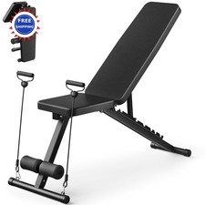 Adjustable Weight Bench 600LBS Incline Decline Flat Foldable Home Workout Full